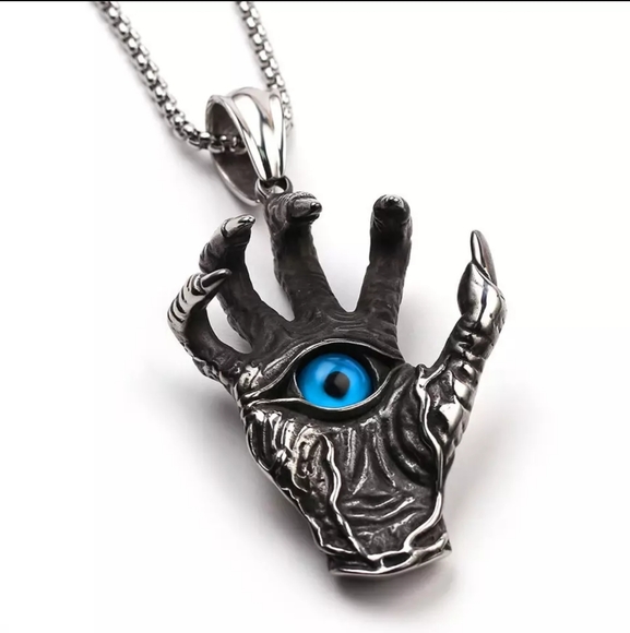 Jewelry - NWT Blue Eye Demon Claw Gothic Necklace